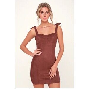 Free People Something 'Bout You Terra Cotta Tie Sleeve Slip Dress  Large